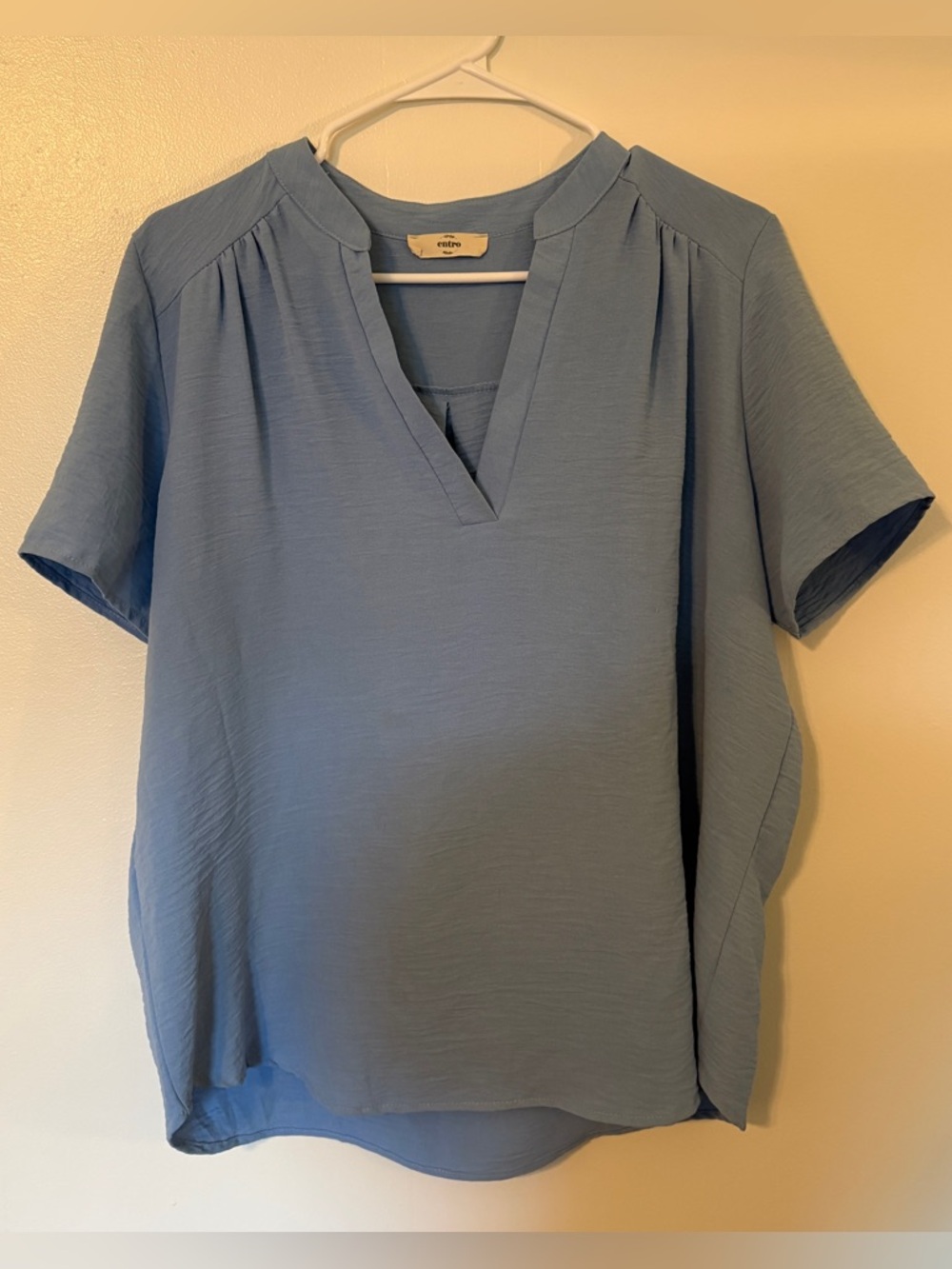 Light Blue Entro Gauzy Blouse